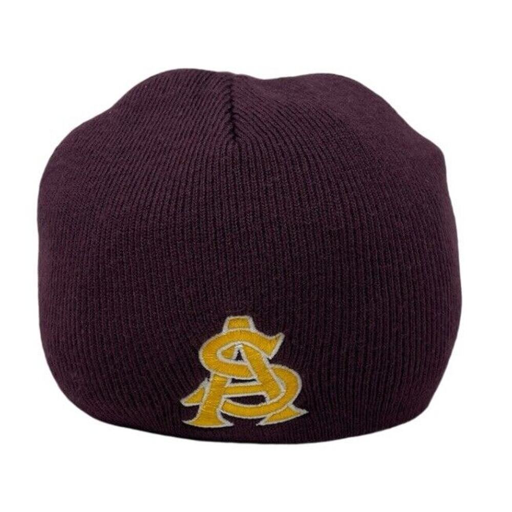 Arizona State Universiy Sun Devils Beanie Hat Cap Burgundy Adult College